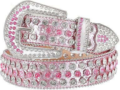 Rhinestone Belt for Women Men - Y2K Style Cowgirl Bling Western Belt for Festivals and Gifts
