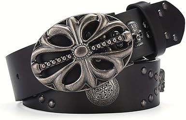 Men's Belt Bohemian Style Belt Vintage Skeleton Women's Belt Riveted Belt Hip Hop Punk Rock Y2K Belt