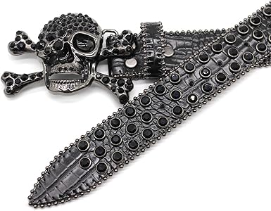 DrillZ Skull Genuine Leather Belt, Punk Y2K Style, Unisex