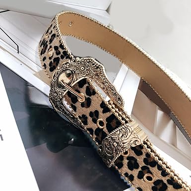 DrillZ 5 Pcs Waist Belt Leopard Print Waist Decor for Women's Jeans & Pants