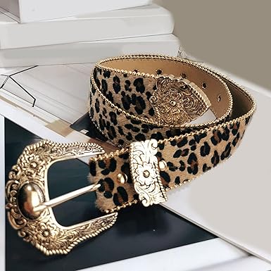 DrillZ 5 Pcs Waist Belt Leopard Print Waist Decor for Women's Jeans & Pants