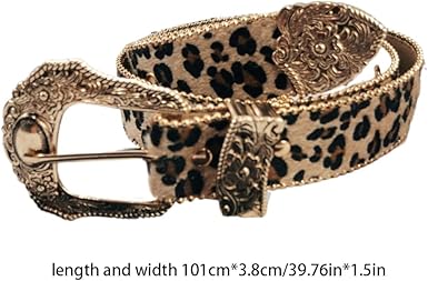 DrillZ 5 Pcs Waist Belt Leopard Print Waist Decor for Women's Jeans & Pants