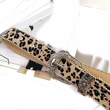 DrillZ 5 Pcs Waist Belt Leopard Print Waist Decor for Women's Jeans & Pants